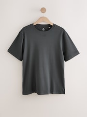 Slate Grey Stripe Woven Striped Short Sleeve Pyjamas Set - Image 9 of 11