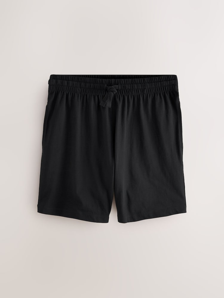Black/Navy Blue/Multi Jersey Pyjamas 100% Cottton Shorts Set 5 Pack - Image 7 of 22