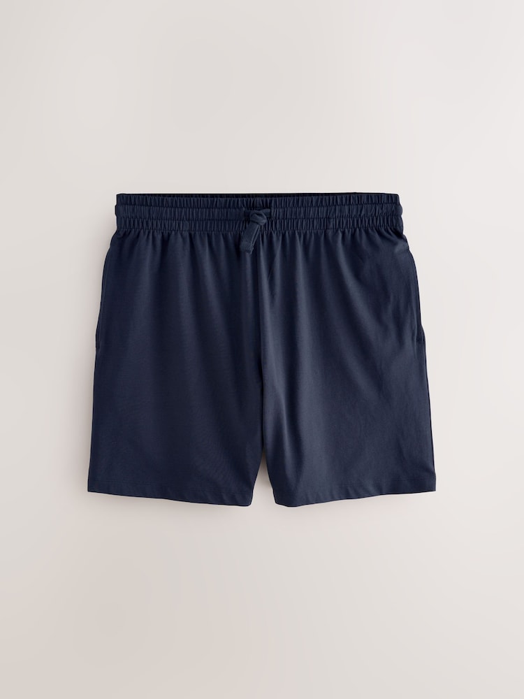 Black/Navy Blue/Multi Jersey Pyjamas 100% Cottton Shorts Set 5 Pack - Image 9 of 22