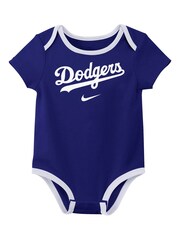 Fanatics Newborn Blue 100% Cotton MLB LA Dodgers 3 Piece Creeper Set - Image 2 of 3