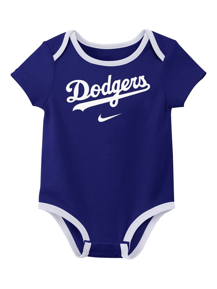 Fanatics Newborn Blue 100% Cotton MLB LA Dodgers 3 Piece Creeper Set - Image 2 of 3