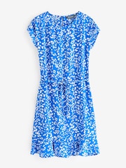 Sosandar Blue Paisley Tie Waist Fit & Flare Dress - Image 4 of 4