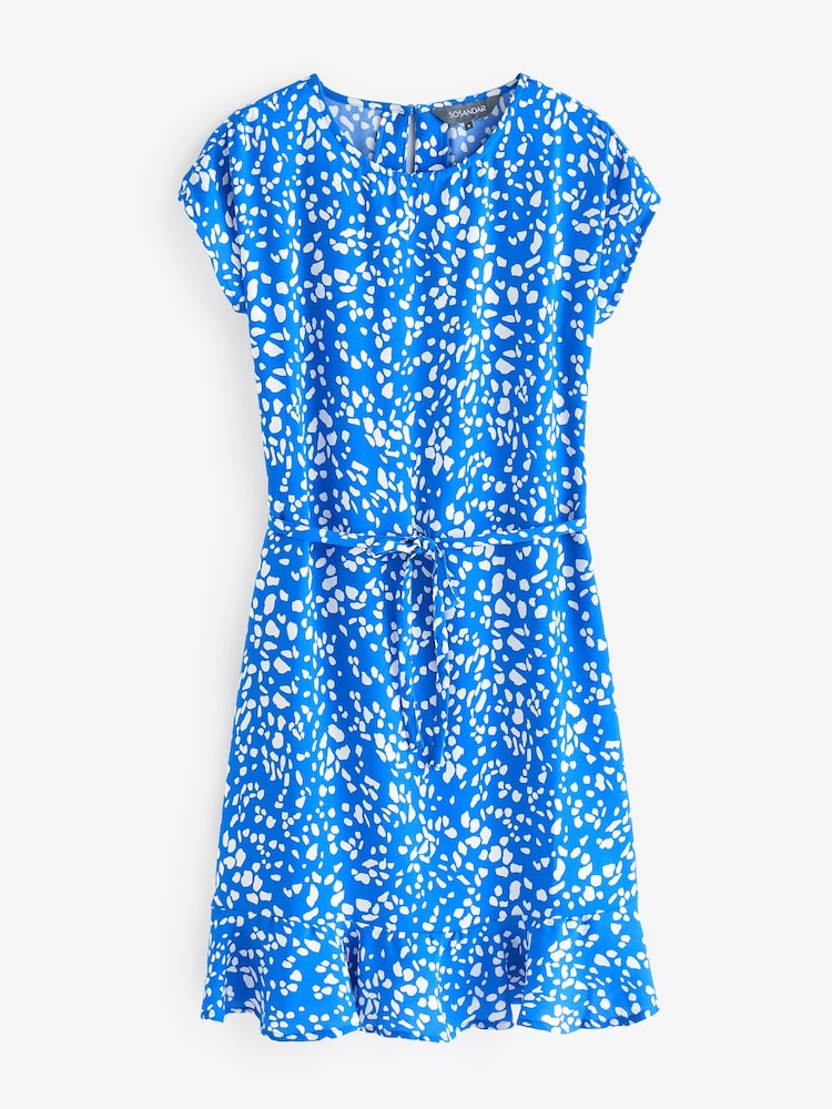 Sosandar Blue Paisley Tie Waist Fit & Flare Dress - Image 4 of 4