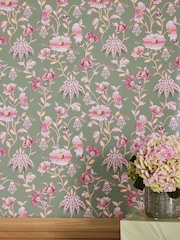 Cath Kidston Sage Friendship Garden A4 Wallpaper Sample - Image 1 of 4