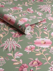 Cath Kidston Sage Friendship Garden A4 Wallpaper Sample - Image 4 of 4