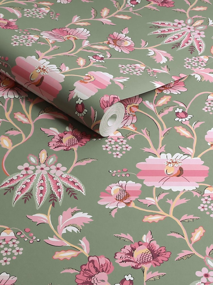 Cath Kidston Sage Friendship Garden A4 Wallpaper Sample - Image 4 of 4