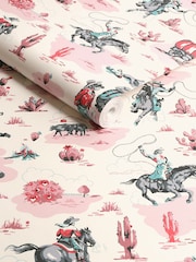 Cath Kidston Pink Cowgirls A4 Wallpaper Sample - Image 2 of 3