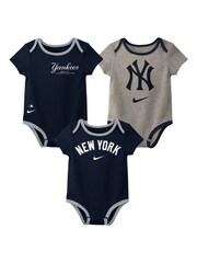 Fanatics Infant Blue 100% Cotton Creeper MLB New York Yankees Creeper Rompersuit 3 Pack - Image 1 of 3
