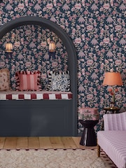 Cath Kidston Navy Friendship Garden A4 Wallpaper Sample - Image 1 of 3