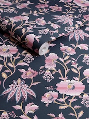 Cath Kidston Navy Friendship Garden A4 Wallpaper Sample - Image 2 of 3
