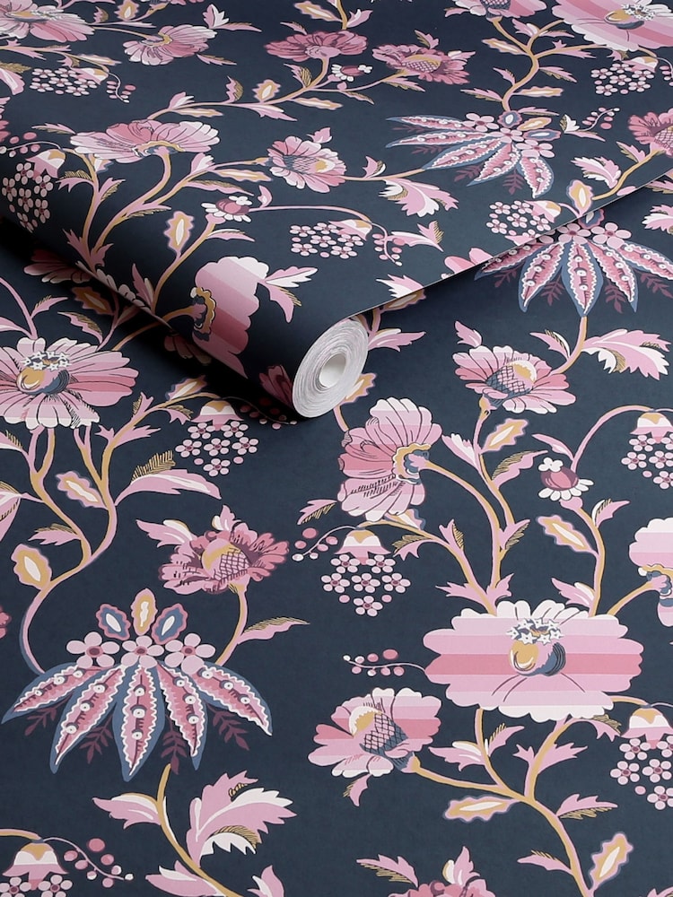 Cath Kidston Navy Friendship Garden A4 Wallpaper Sample - Image 2 of 3