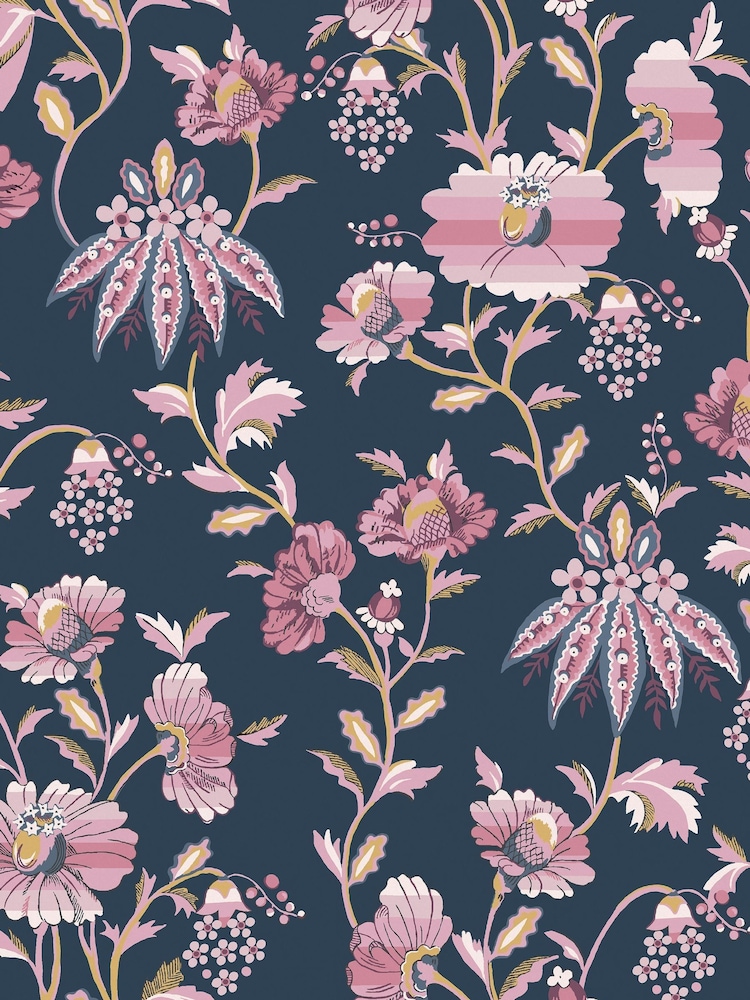 Cath Kidston Navy Friendship Garden A4 Wallpaper Sample - Image 3 of 3