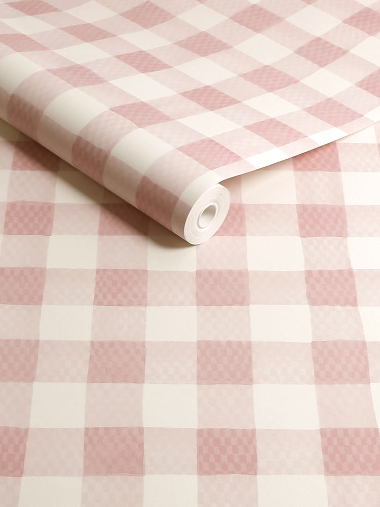 Cath Kidston Pink Painted Gingham A4 Wallpaper Sample - Image 3 of 3
