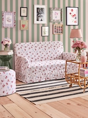 Cath Kidston Green & Pink Canopy Stripe A4 Wallpaper Sample - Image 1 of 3