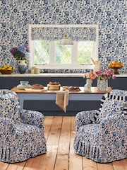 Cath Kidston Blue Strawberry Garden A4 Wallpaper Sample - Image 1 of 3