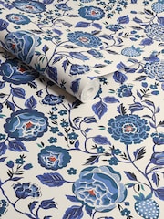 Cath Kidston Blue Strawberry Garden A4 Wallpaper Sample - Image 2 of 3