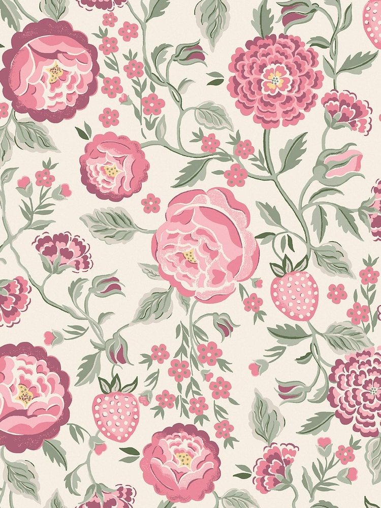 Cath Kidston Spring Strawberry Garden A4 Wallpaper Sample - Image 3 of 3