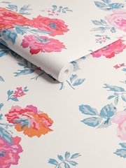 Cath Kidston Blue & Pink Archive Rose A4 Wallpaper Sample - Image 3 of 3