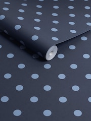 Cath Kidston Navy Button Spot A4 Wallpaper Sample - Image 2 of 3