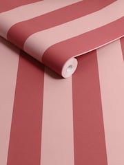 Cath Kidston Pink & Red Canopy Stripe A4 Wallpaper Sample - Image 3 of 3