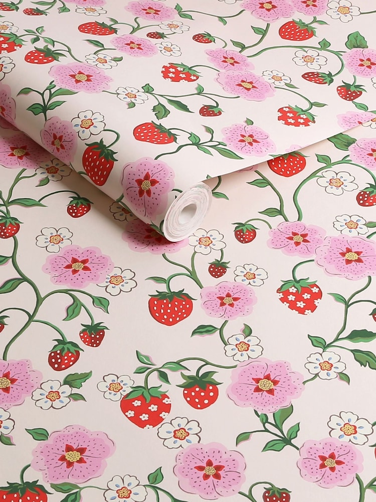 Cath Kidston Spring Strawberry A4 Wallpaper Sample - Image 3 of 3