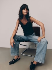 Bleach Darted Knee Barrel 100% Cotton Jeans - Image 2 of 5
