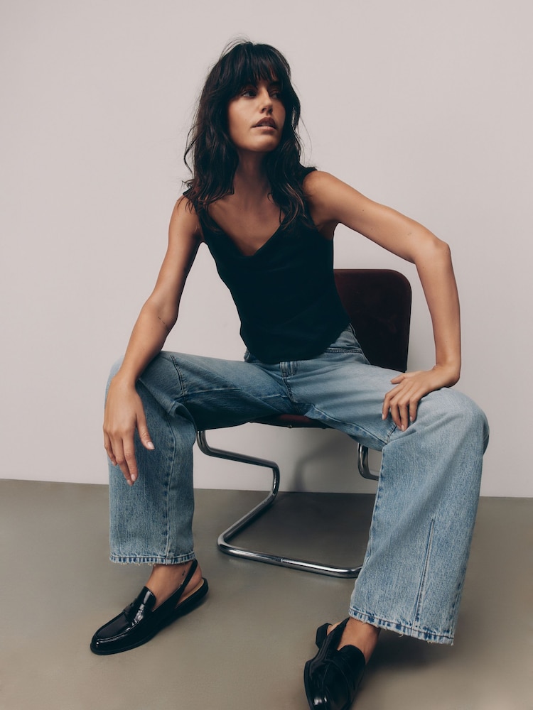 Bleach Darted Knee Barrel 100% Cotton Jeans - Image 2 of 5