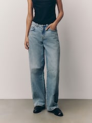 Bleach Darted Knee Barrel 100% Cotton Jeans - Image 3 of 5