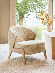 Boucle Chenille Meadow Print Turner Wooden Accent Chair - Image 1 of 10