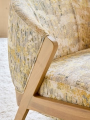 Boucle Chenille Meadow Print Turner Wooden Accent Chair - Image 8 of 10