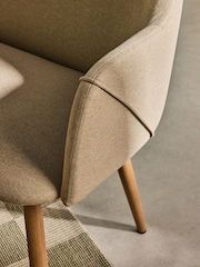 MADE.COM Ecru Marl and Oak Legs Lule Dining Bench - Image 2 of 4