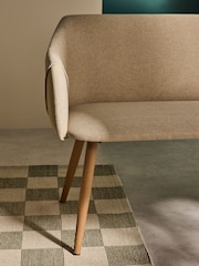 MADE.COM Ecru Marl and Oak Legs Lule Dining Bench - Image 3 of 4