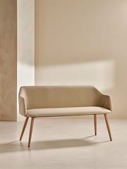 MADE.COM Ecru Marl and Oak Legs Lule Dining Bench - Image 4 of 4