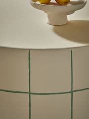 MADE.COM White Green Check Logan Indoor/Outdoor Coffee Table - Image 2 of 4
