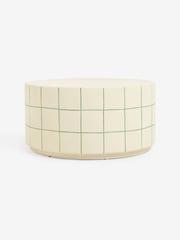 MADE.COM White Green Check Logan Indoor/Outdoor Coffee Table - Image 3 of 4
