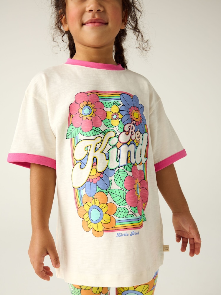 Little Bird by Jools Oliver Floral Rainbow T-shirt and Leggings Set - Image 2 of 8