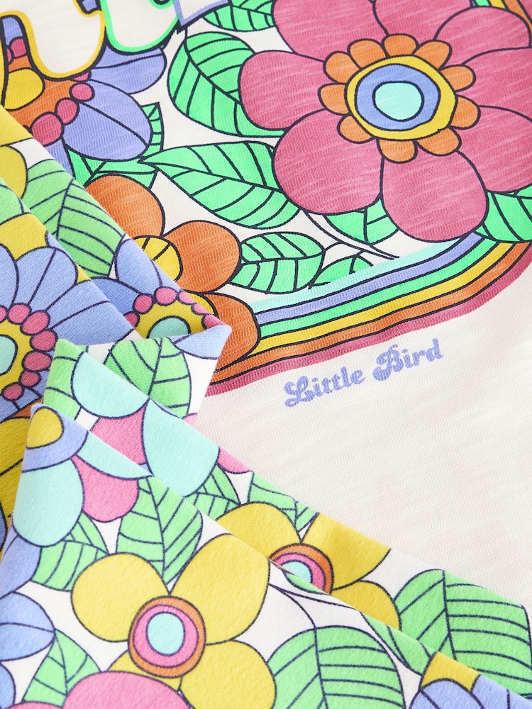 Little Bird by Jools Oliver Floral Rainbow T-shirt and Leggings Set - Image 7 of 8