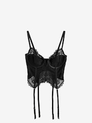 Pour Moi Black India Eyelash Cropped Basque - Image 4 of 6