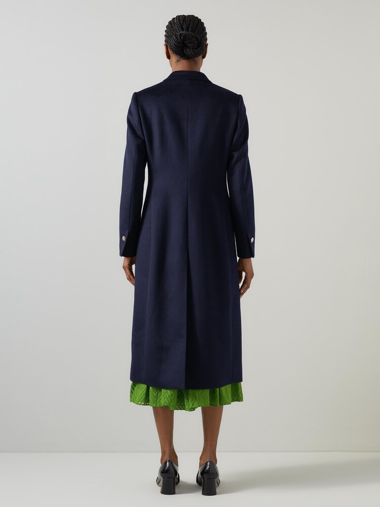 LK Bennett Blue Mariner Double Breasted Wool Coat - Image 2 of 3