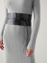 LK Bennett Black Alta Soft Wrap Belt - Image 1 of 3