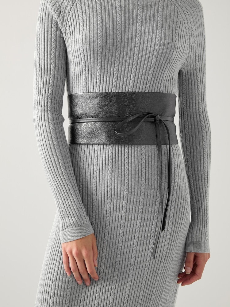 LK Bennett Black Alta Soft Wrap Belt - Image 2 of 3 LK Bennett Black Alta Soft Wrap Belt - Image 2 of 3