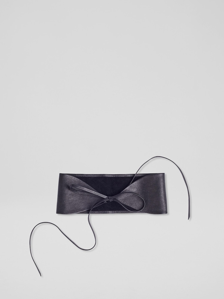 LK Bennett Black Alta Soft Wrap Belt - Image 3 of 3