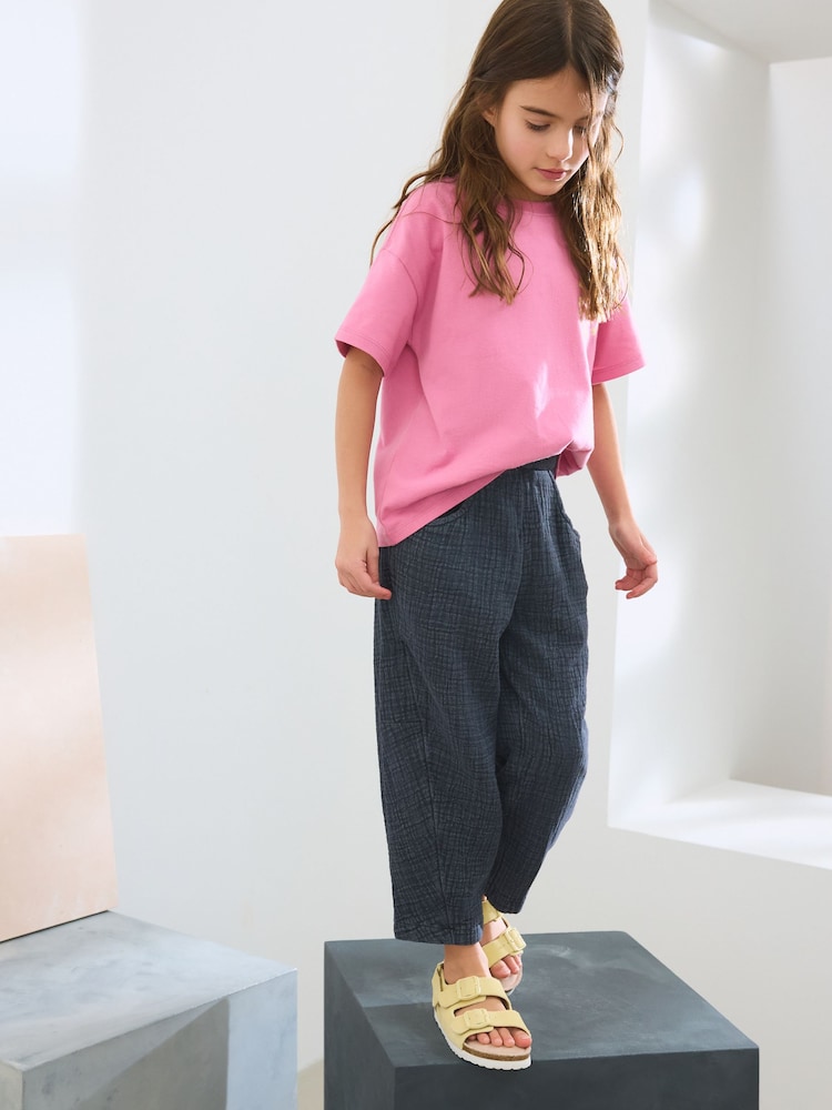 Charcoal Grey 100% Cotton Pull On Barrel Trousers (3-16yrs) - Image 2 of 4