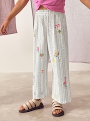 Monochrome Stripe Embellished Wide Leg Trousers (3-16yrs) - Image 1 of 8