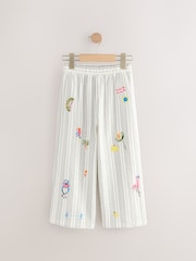 Monochrome Stripe Embellished Wide Leg Trousers (3-16yrs) - Image 5 of 8