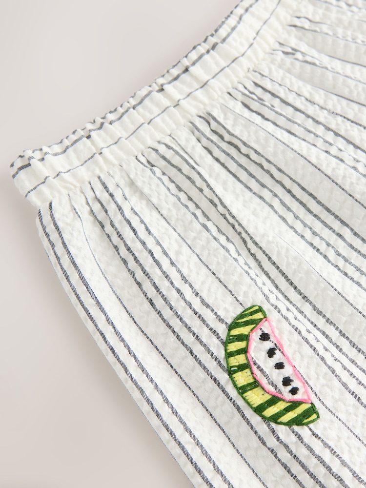 Monochrome Stripe Embellished Wide Leg Trousers (3-16yrs) - Image 7 of 8