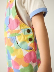 Little Bird by Jools Oliver Multi Rainbow Confetti Heart Dungarees and T-Shirt Set - Image 3 of 8