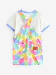 Little Bird by Jools Oliver Multi Rainbow Confetti Heart Dungarees and T-Shirt Set - Image 7 of 8