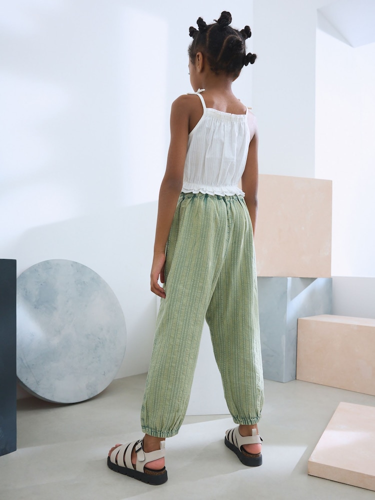 Khaki Green 100% Cotton Pull on Barrel Trousers (3-16yrs) - Image 2 of 7