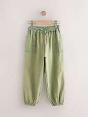 Khaki Green 100% Cotton Pull on Barrel Trousers (3-16yrs) - Image 4 of 7